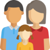 Cartoon image of a family